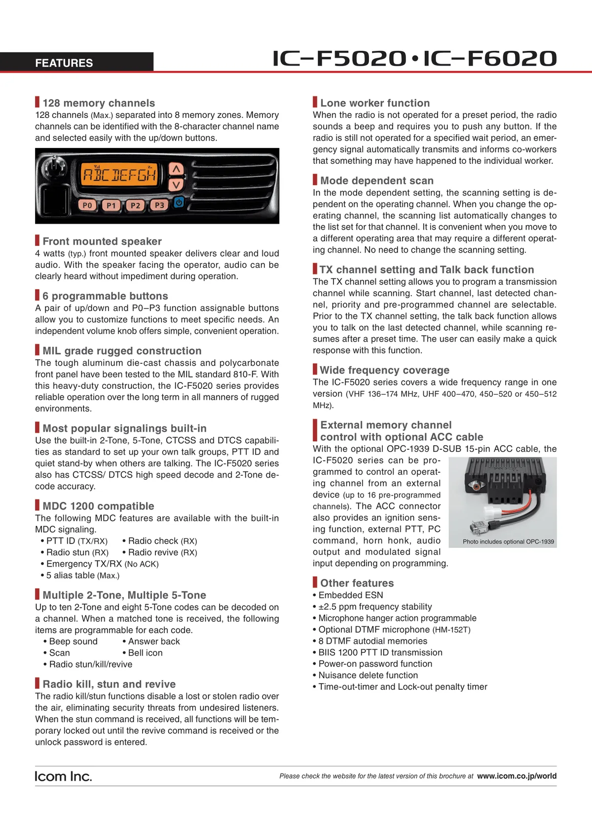 Icom IC-F5023 / IC-F6023 view 2